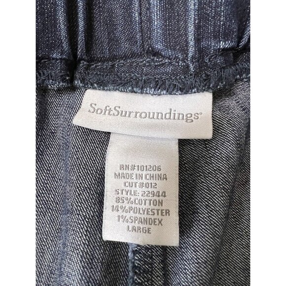 Soft Surrounding Women's Large Pull On Elastic Stretch Waist Blue Jeans Size - Picture 3 of 4